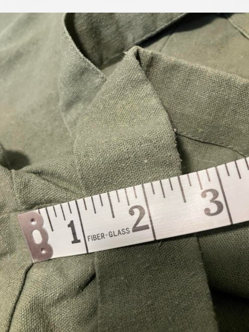 Olive Green Tie-Waist Button Front Linen Blend Halter Romper Women’s Size M - Picture 4 of 6